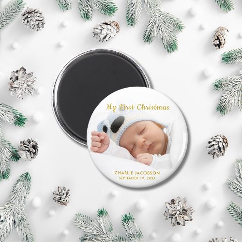 Custom Baby Boy My First Christmas magnet