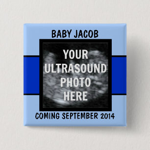 Custom Baby Boy Ultrasound Photo Button