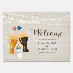 Custom Baby Brewing Gender Reveal Welcome Sign