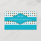 Custom Baby Bunny Blue Cute Polka Dots Patterns Business Card (Back)