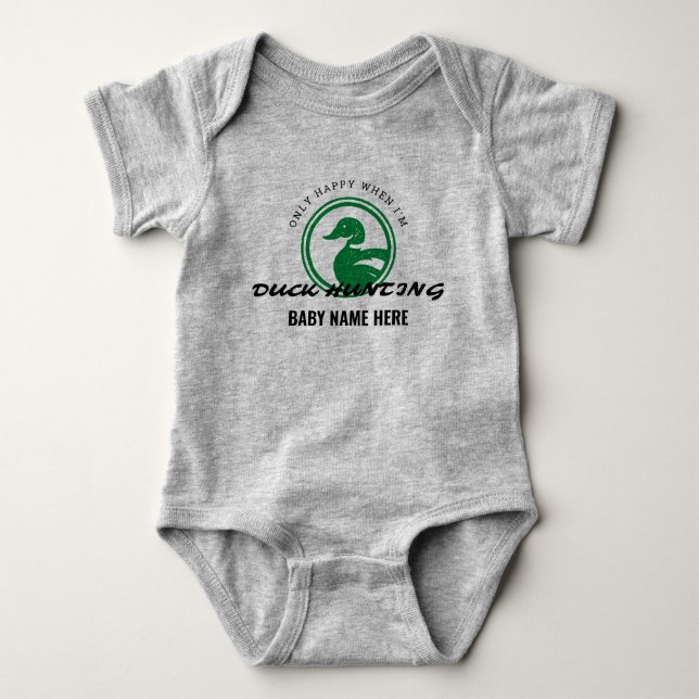 Custom Baby Duck Hunting Jersey Bodysuit Shirt (Front)