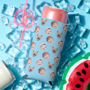Custom Baby Face, Custom Family 3 Photos Seltzer Can Cooler