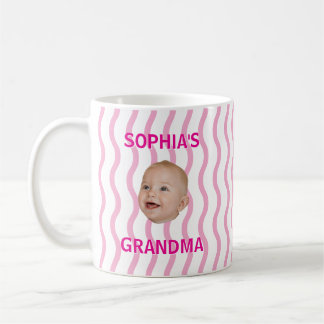 Custom Baby Face First Grandchild New Grandad Papa Coffee Mug