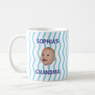 Custom Baby Face First Grandchild New Grandad Papa Coffee Mug