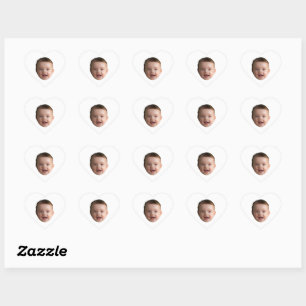 Custom Baby Face, Funny custom photo Heart Sticker