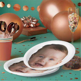 Custom Baby Face, Funny custom photo Paper Plates