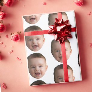Custom Baby Face, Funny custom photo Wrapping Paper