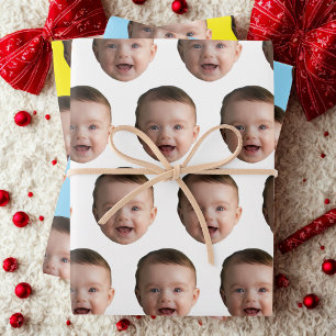 Custom Baby Face, Funny custom photo Wrapping Paper Sheets