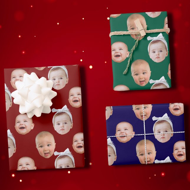 Custom Baby Face Gift Wrap | Baby Face 3 Photos  (Creator Uploaded)