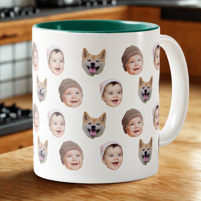 Custom Baby Face Mug, Custom Family 3 Photos mug (Creator Uploaded)