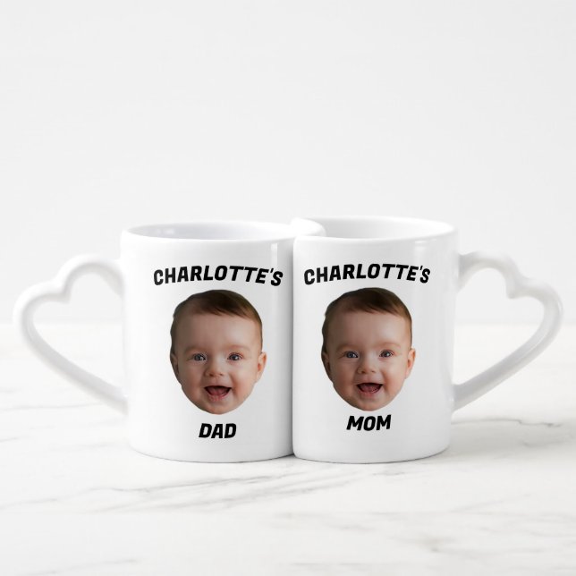 Custom Baby Face Mug, Custom New Dad Mug (Front Nesting)
