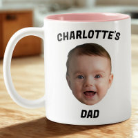 Custom Baby Face Mug, Custom New Dad Mug