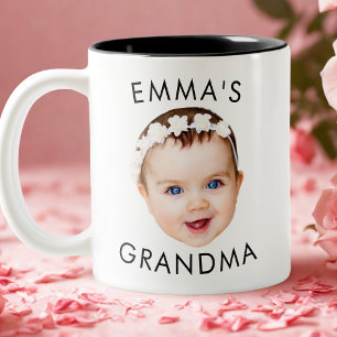 Custom Baby Face Mug Mom Grandma Grandpa Birthday