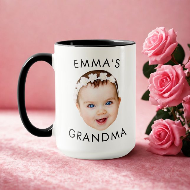 Custom Baby Face Mug Mom Grandma Grandpa Birthday (Creator Uploaded)