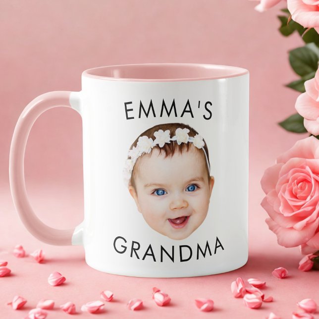 Custom Baby Face Mug Mom Grandma Grandpa Birthday (Creator Uploaded)