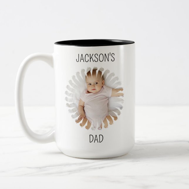 Custom Baby Face Mug, Personalize Child Photo  Two-Tone Coffee Mug (Left)