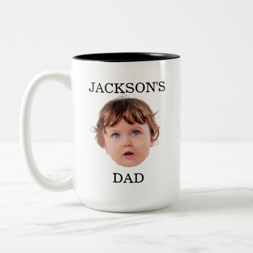 Custom Baby Face Mug Personalize Child Photo Two_Tone Coffee Mug