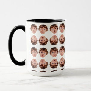 Custom Baby Face Pattern Grandpa Dad Birthday Gift Mug