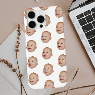 Custom Baby Face Pattern Personalized Baby Photo iPhone 16 Pro Max Case