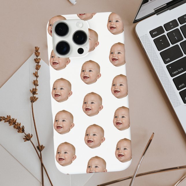 Custom Baby Face Pattern Personalized Baby Photo Case-Mate iPhone Case (Creator Uploaded)
