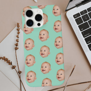 Custom Baby Face Pattern Personalized Baby Photo iPhone 16 Pro Max Case