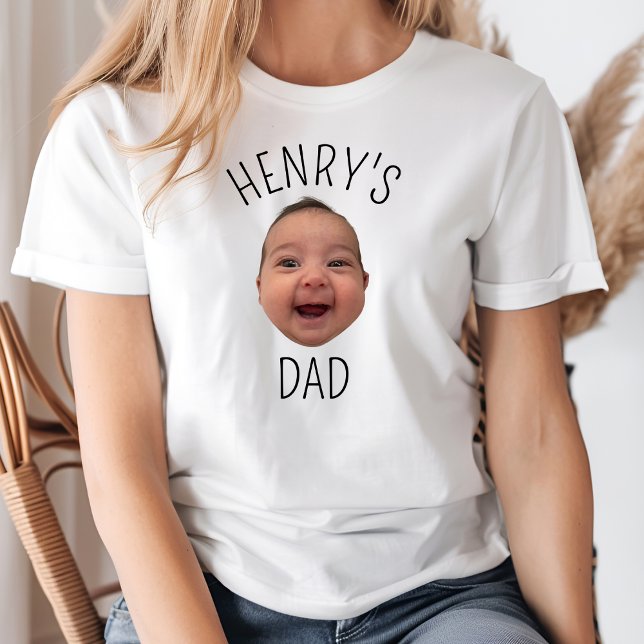 Custom Baby Face Personalized Child Photo New Dad T-Shirt (Creator Uploaded)