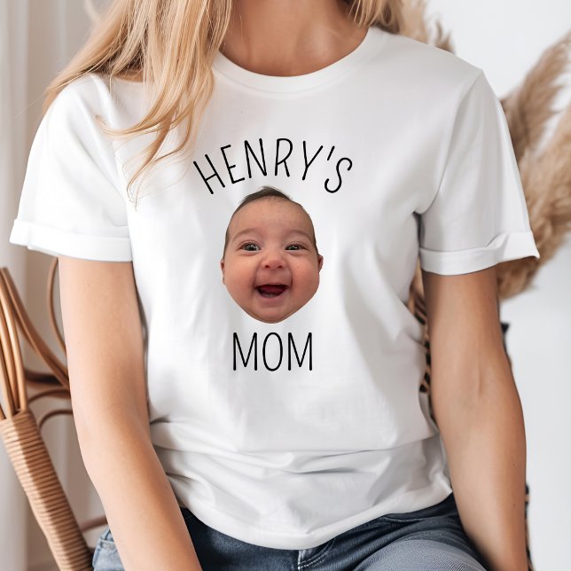 Custom Baby Face Personalized Child Photo New Mom T-Shirt (Creator Uploaded)