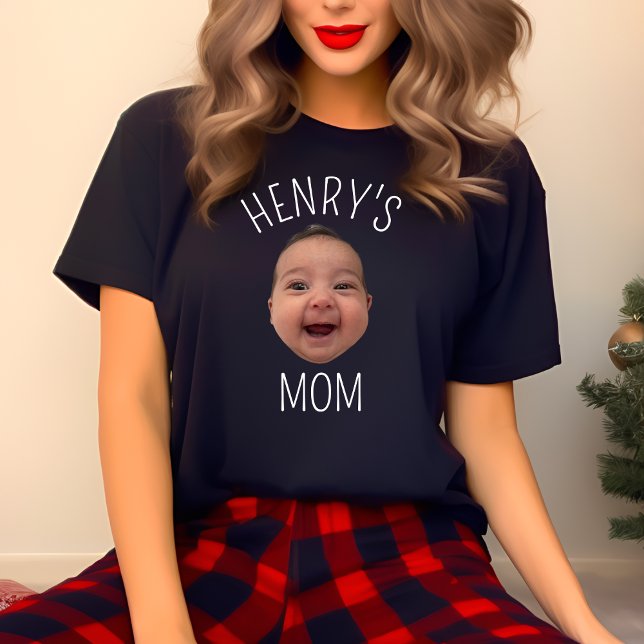 Custom Baby Face Personalized Child Photo New Mom T-Shirt (Creator Uploaded)