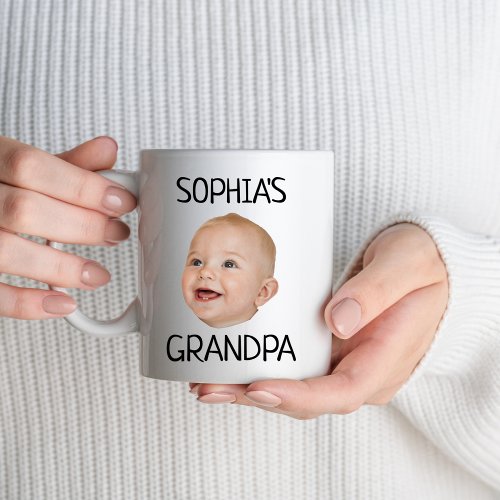 Custom Baby Face Photo Grandpa Grandma Birthday Mug