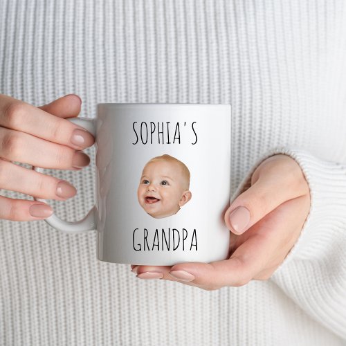 Custom Baby Face Photo Grandpa Mom Birthday Party Mug