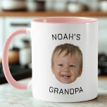 Custom Baby Face Photo Grandpa Mug<br><div class="desc">Custom Baby Face Grandpa Coffee Mug, Replace the face of this baby with your favorite photo (make sure to crop as much to the face as possible and use an app to remove the background) and personalize this funny mug with your kid, husband, or boyfriend on it! Also a fun...</div>