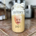 Custom Baby Face Photo Mom Dad B-day Personalized Can Glass<br><div class="desc">Custom Baby Face Photo Mom Dad B-day Personalized Can Glass</div>