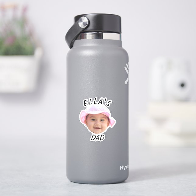 Custom Baby Face Photo New Dad Sticker (HydroFlask)