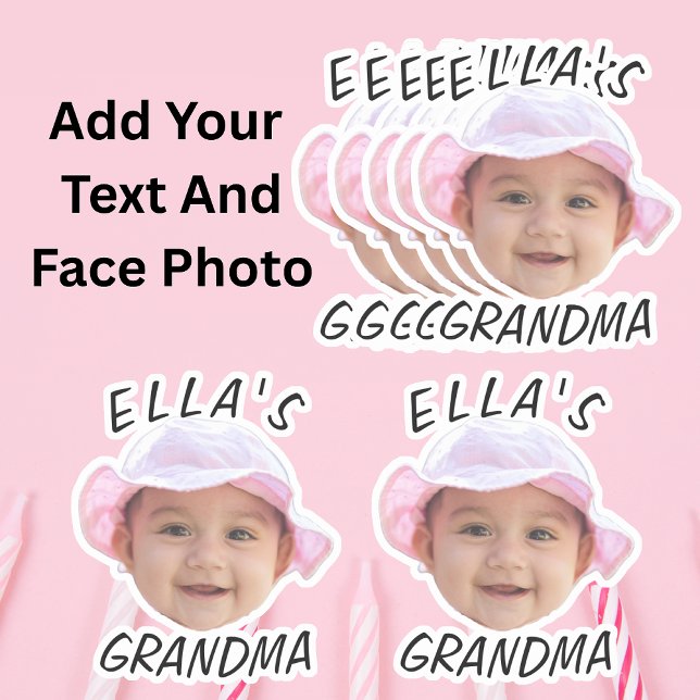 Custom Baby Face Photo Text Grandma Sticker (Creator Uploaded)