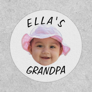 Custom Baby Face Photo Text Grandpa Patch