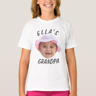 Custom Baby Face Photo Text Grandpa T-Shirt