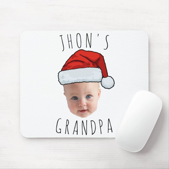 Custom Baby Face Santa Hat Christmas Photo Mouse Pad (With Mouse)