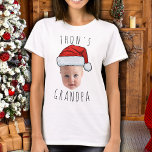 Custom Baby Face Santa Hat Christmas Photo T-Shirt<br><div class="desc">Custom Baby Face Santa Hat Christmas Photo, Replace the face of this baby with your favorite photo (make sure to crop as much to the face as possible and use an app to remove the background) and personalize this funny Christmas Holiday gift with your kid, husband, or boyfriend on it!...</div>