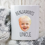 Custom Baby Face Uncle Mom Dad Birthday Party  Mug<br><div class="desc">Custom Baby Face Uncle Mom Dad Birthday Party Mug</div>