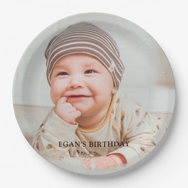 Custom Baby Family Photo Paper Plate (Front)