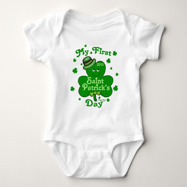 Custom Baby First St. Patrick's Day Baby Bodysuit (Front)