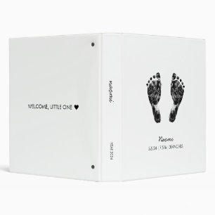 Custom Baby Footprint First Year Photo 3 Ring Binder