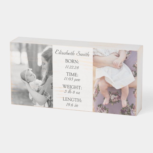 Custom Baby Gift Plaque (Angled Horizontal)