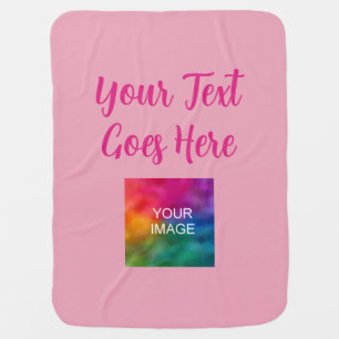 Custom Baby Gifts Template Pink Script Text Name Blanket