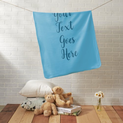 Custom Baby Gifts Typography Text Name Sky Blue Baby Blanket