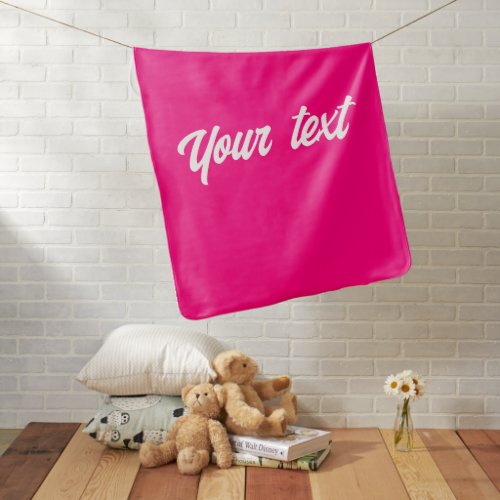Custom Baby Gifts Typography Text Name Wow Pink Baby Blanket