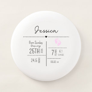 Custom Baby Girl Birth Stats Photo Keepsake Wham-O Frisbee