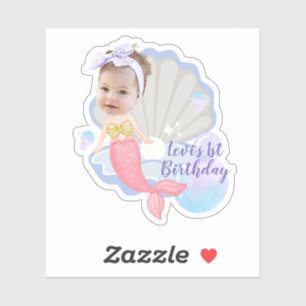 Custom Baby Girl Birthday Sticker 1st Party Favour