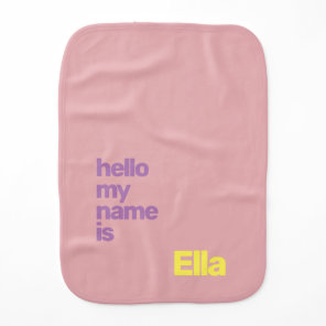 Custom Baby Girl Burp Cloth – Minimal Purple Pink