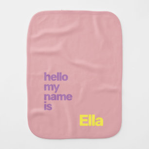 Custom Baby Girl Burp Cloth – Minimal Purple Pink